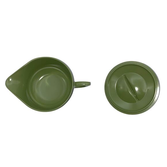 Vintage Melamine 7-Pc Set Avocado Green Cups (#108) Bowl (#106) Creamer (#107) - Picture 10 of 10